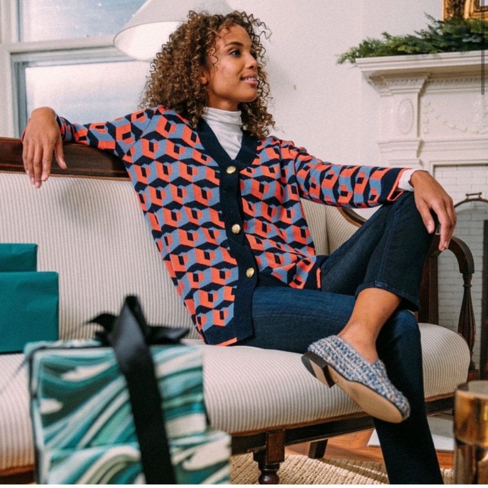 Tuckernuck Lauren Geometric Cardigan Sweater S